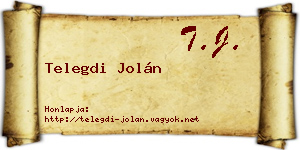 Telegdi Jolán névjegykártya